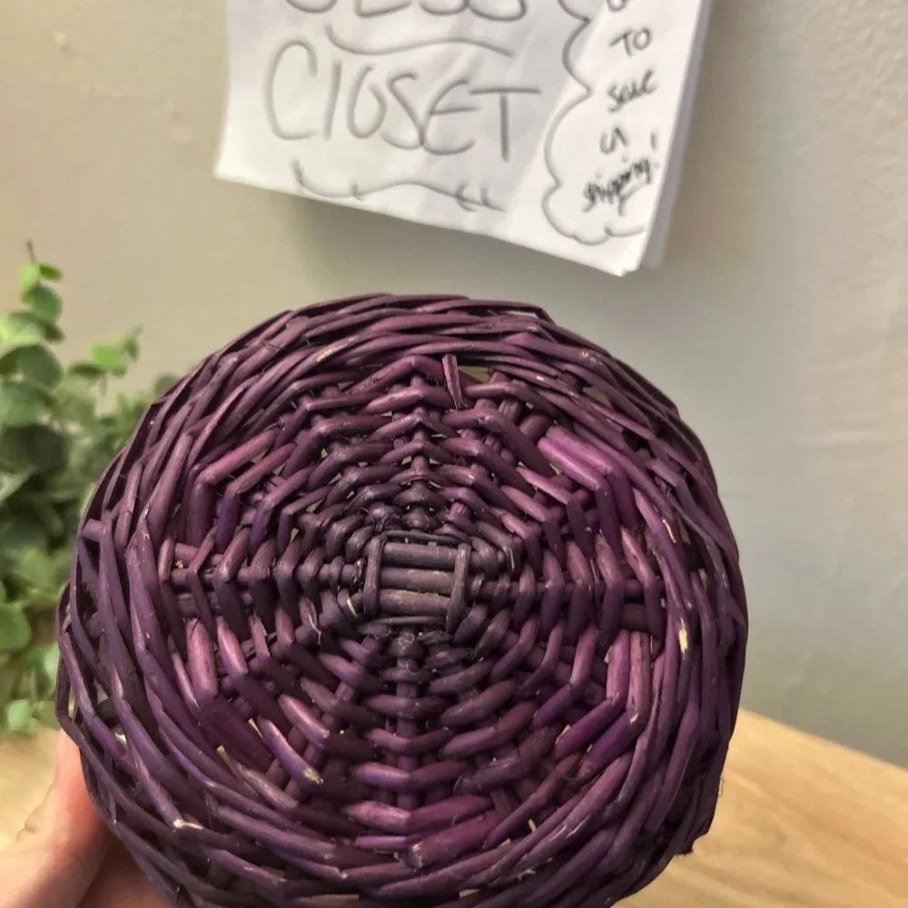 Purple Woven Handled Basket